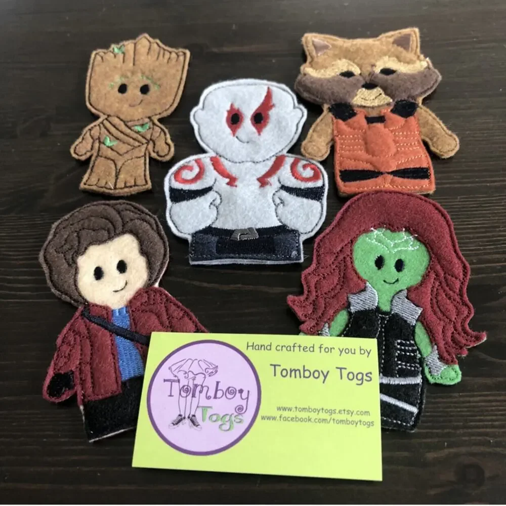 NEW Handmade Guardians Of The Galaxy Finger Puppet Set